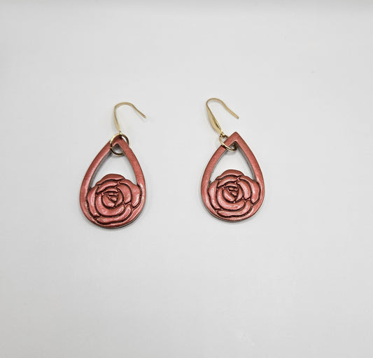 Painted Rose Earrings